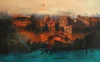 A. Q. Arif, 40 x 60 Inch, Oil on Canvas, Cityscape Painting, AC-AQ-200